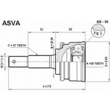 NS-30 ASVA Шарнирный комплект, приводной вал