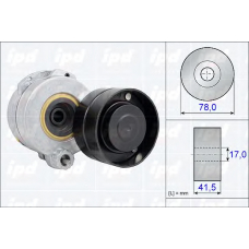 15-3375 IPD Натяжной ролик, поликлиновой  ремень
