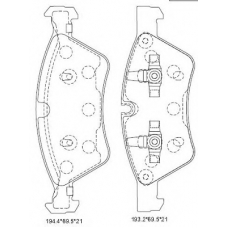 KD7549 ASIMCO Комплект тормозных колодок, дисковый тормоз