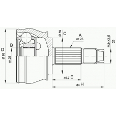 CVJ5239.10 OPEN PARTS Шарнирный комплект, приводной вал