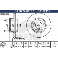 B1.G222-0115.1 GALFER Тормозной диск