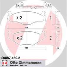 20887.150.2 ZIMMERMANN Комплект тормозных колодок, дисковый тормоз