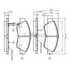 0 986 TB2 233 BOSCH Комплект тормозных колодок, дисковый тормоз