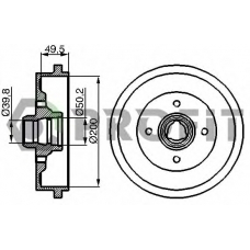 5020-0094 PROFIT Тормозной барабан