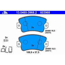 13.0460-3968.2 ATE Комплект тормозных колодок, дисковый тормоз