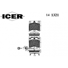 141321 ICER Комплект тормозных колодок, дисковый тормоз