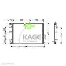 94-6249 KAGER Конденсатор, кондиционер