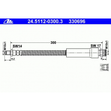 24.5112-0300.3 ATE Тормозной шланг