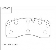 KD7808 ASIMCO Комплект тормозных колодок, дисковый тормоз