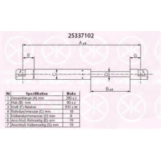 25337102 KLOKKERHOLM Газовая пружина, крышка багажник