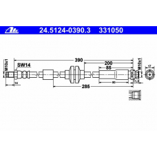 24.5124-0390.3 ATE Тормозной шланг