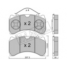 951.0 fri.tech. Комплект тормозных колодок, дисковый тормоз