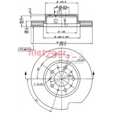 24282 E METZGER Тормозной диск