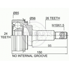 OJ-0203 InterParts Шарнирный комплект, приводной вал