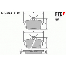 BL1490A4 FTE Комплект тормозных колодок, дисковый тормоз