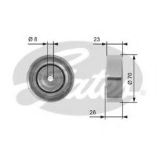 T36161 GATES Натяжной ролик, поликлиновой  ремень