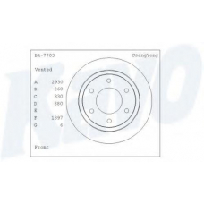 BR-7703 KAVO PARTS Тормозной диск