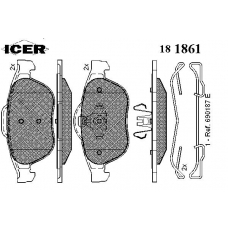 181861 ICER Комплект тормозных колодок, дисковый тормоз