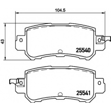 2554001 TEXTAR Комплект тормозных колодок, дисковый тормоз