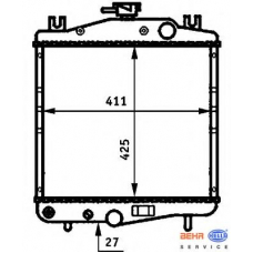 8MK 376 707-591 HELLA Радиатор, охлаждение двигателя