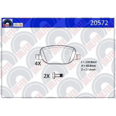 20572 GALFER Комплект тормозных колодок, дисковый тормоз