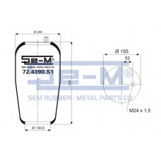 72.4390.S1 SEM LASTIK Кожух пневматической рессоры