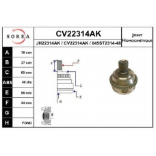 CV22314AK EAI Шарнирный комплект, приводной вал