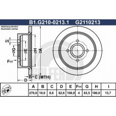 B1.G210-0213.1 GALFER Тормозной диск