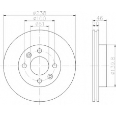 8DD 355 102-131 HELLA Тормозной диск