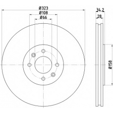 8DD 355 120-401 HELLA Тормозной диск