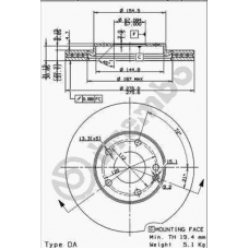 09.8519.10 BREMBO Тормозной диск