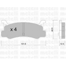 22-0389-0 METELLI Комплект тормозных колодок, дисковый тормоз