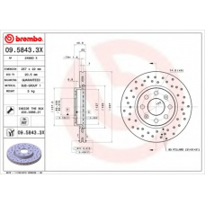 09.5843.3X BREMBO Тормозной диск