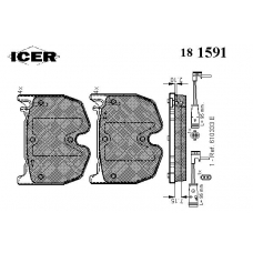 181591 ICER Комплект тормозных колодок, дисковый тормоз