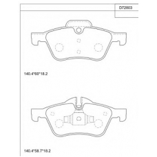 KD72803 ASIMCO Комплект тормозных колодок, дисковый тормоз