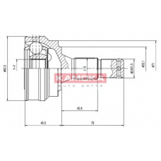 6138 KAMOKA Шарнирный комплект, приводной вал