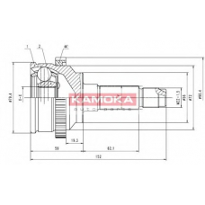 7194 KAMOKA Шарнирный комплект, приводной вал