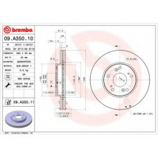 09.A350.10 BREMBO Тормозной диск