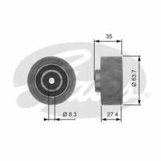 T42157 GATES Паразитный / ведущий ролик, зубчатый ремень