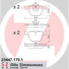 23447.170.1 ZIMMERMANN Комплект тормозных колодок, дисковый тормоз