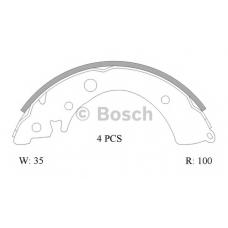 0 986 AB0 801 BOSCH Комплект тормозных колодок