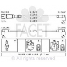 4.9660 FACET Комплект проводов зажигания