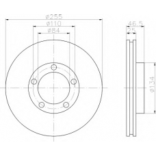 8DD 355 105-181 HELLA Тормозной диск