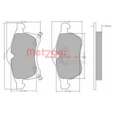 1170091 METZGER Комплект тормозных колодок, дисковый тормоз