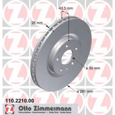 110.2210.00 ZIMMERMANN Тормозной диск