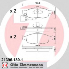 21396.180.1 ZIMMERMANN Комплект тормозных колодок, дисковый тормоз