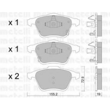 22-0805-0 METELLI Комплект тормозных колодок, дисковый тормоз