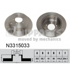 N3315033 NIPPARTS Тормозной диск