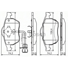 0 986 495 024 BOSCH Комплект тормозных колодок, дисковый тормоз