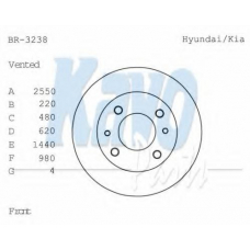 BR-3238 KAVO PARTS Тормозной диск